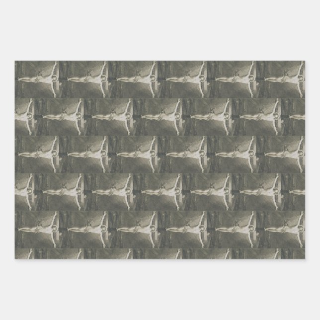 Monomatic Crucifixion Minimalist Art Wrapping Paper Sheet (Front)