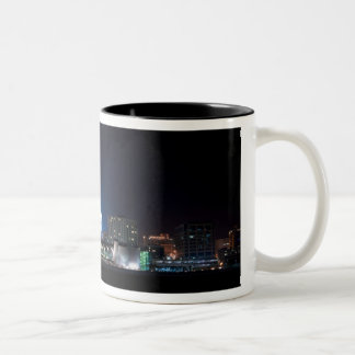 Monona Terrace and Madison Capitol at Night Two-Tone Coffee Mug