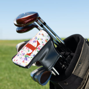 Monongram Red Pink Purple Green Paint Splat Golf Head Cover