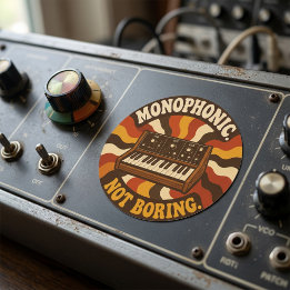 Monophonic, Not Boring – Funny Synth Nerd  Classic Round Sticker