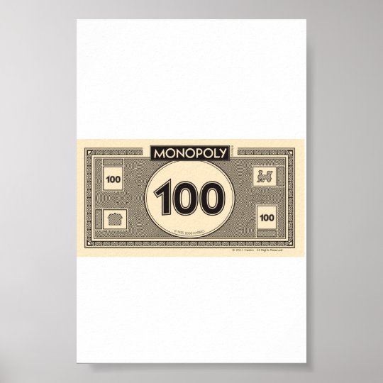 Monopoly | 100 Dollar Bill Poster | Zazzle.co.uk