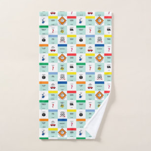 monopoly cardboard game night hand towel