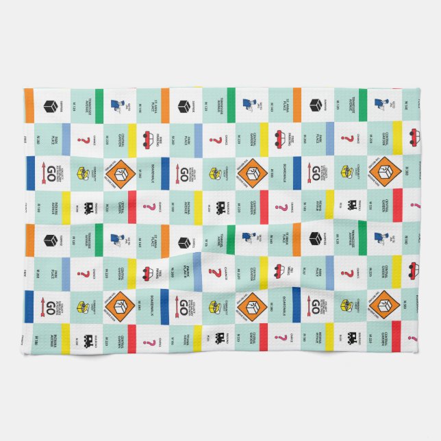 monopoly cardboard game night tea towel (Horizontal)
