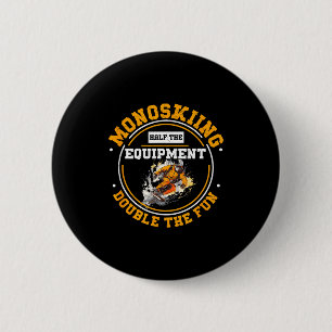 Monoskiing half equipment double the funny monoski 6 cm round badge