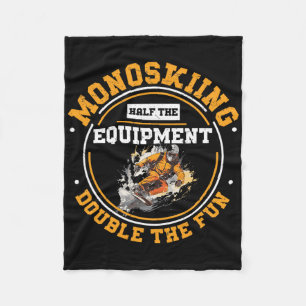Monoskiing Half Equipment Double The Funny Monoski Fleece Blanket