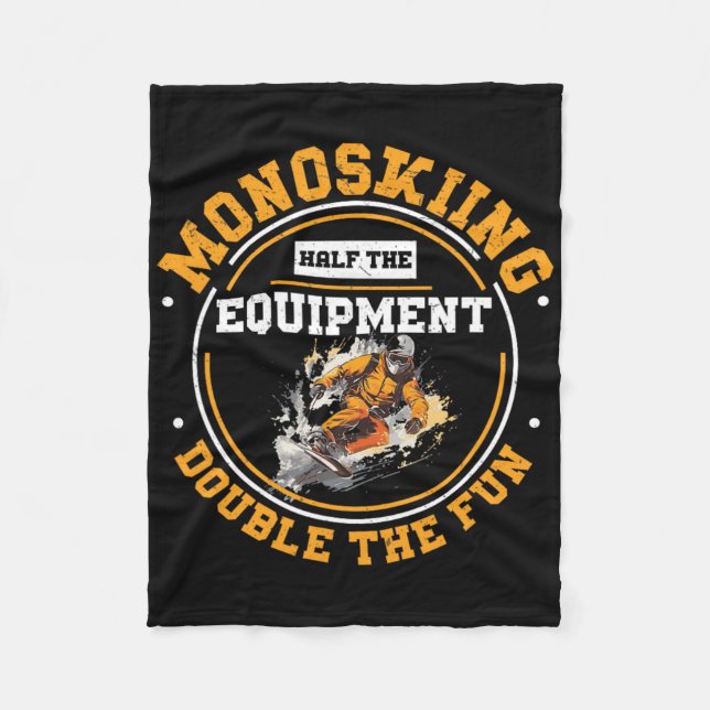 Monoskiing Half Equipment Double The Funny Monoski Fleece Blanket (Front)