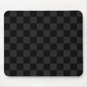 Monotone Black and Dark Grey Chequered Pattern Mouse Mat