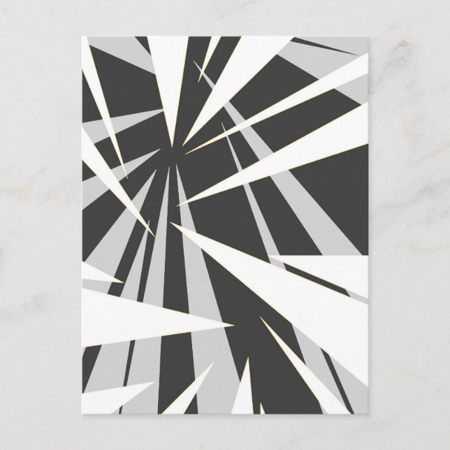 Monotone geometric graphic design postcard (Front)