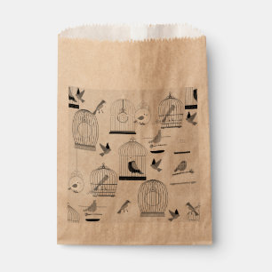monotone grey aviary birdcage birds favour bags
