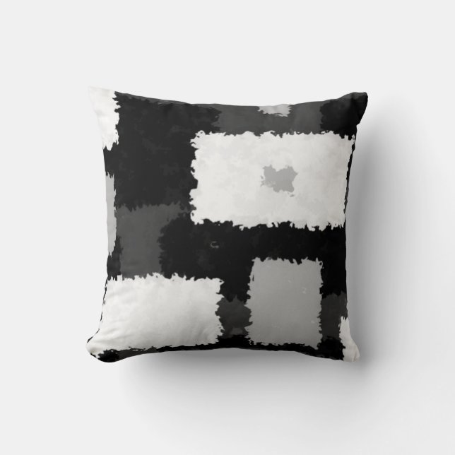 Monotone in Grey, Black & White Mojo Pillows (Front)