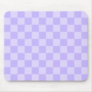 Monotone Lavender Chequered Pattern Mouse Mat