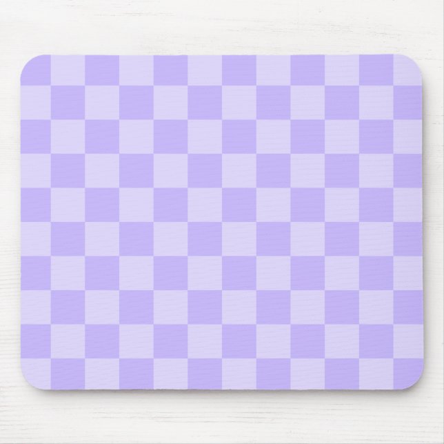 Monotone Lavender Chequered Pattern Mouse Mat (Front)