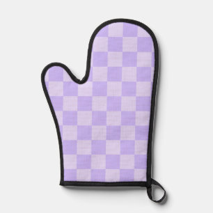 Monotone Lavender Chequered Pattern Oven Mitt