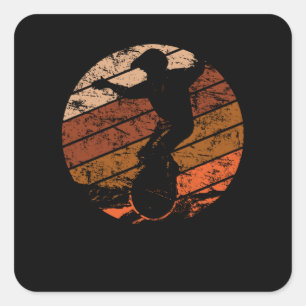 Monowheel Vintage Sunset EUC Retro Square Sticker