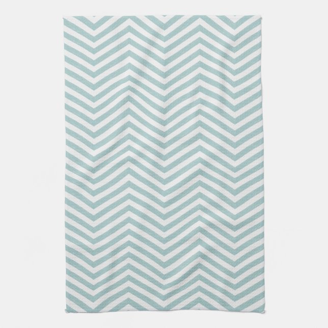 MonoZag Soft Aqua Tea Towel (Vertical)