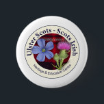 monreagh logo 6 cm round badge<br><div class="desc">This is the logo of Monreagh (Ulster Scots - Scots Irish) Heritage & Education Centre,  Carrigans,  County Donegal</div>