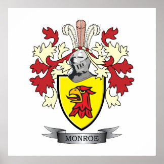 Monroe Family Crest Coat of Arms Poster
