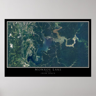 Monroe Lake Indiana Satellite Poster Map