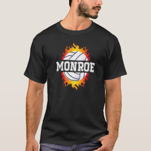 Monroe Name Volleyball Player Girls Ball and Net S T-Shirt