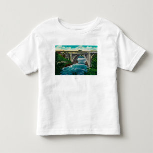 Monroe Street Bridge and Falls on Spokane River Toddler T-Shirt