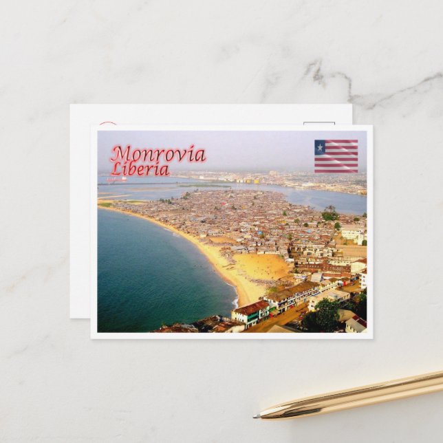 Monrovia - Liberia - Aerial View - Postcard (Front/Back In Situ)