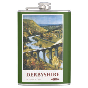 Monsal Dale, Train and Viaduct British Rail Hip Flask