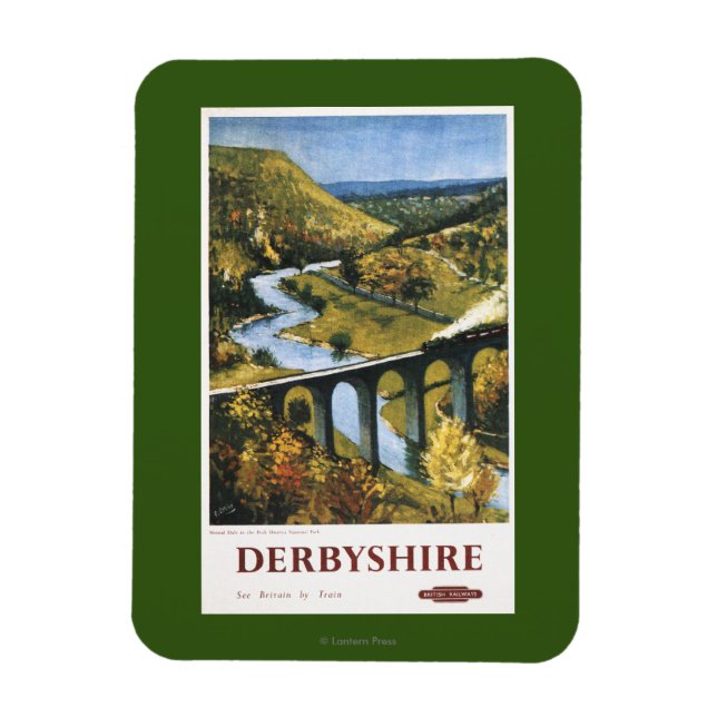 Monsal Dale, Train and Viaduct British Rail Magnet (Vertical)