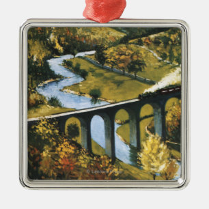 Monsal Dale, Train and Viaduct British Rail Metal Tree Decoration
