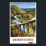 Monsal Dale, Train and Viaduct British Rail Poster<br><div class="desc">Derbyshire,  England - Monsal Dale,  Train and Viaduct British Rail Poster - Derbyshire,  England  was created in 1950. This image depicts scenes from Derbyshire,  England.</div>