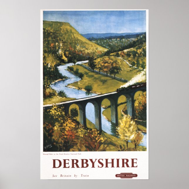 Monsal Dale, Train and Viaduct British Rail Poster (Front)