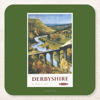 Monsal Dale, Train and Viaduct British Rail Square Paper Coaster