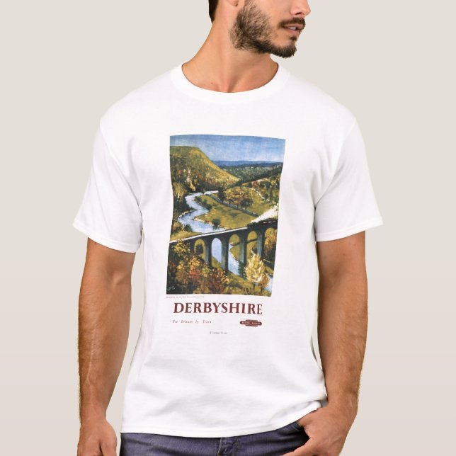 Monsal Dale, Train and Viaduct British Rail T-Shirt (Front)