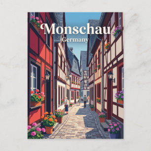 Monschau Old Town Alley Germany Postcard