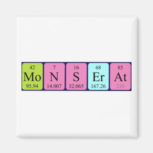 Monserat periodic table name magnet