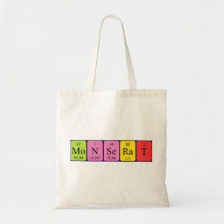 Monserat periodic table name tote bag