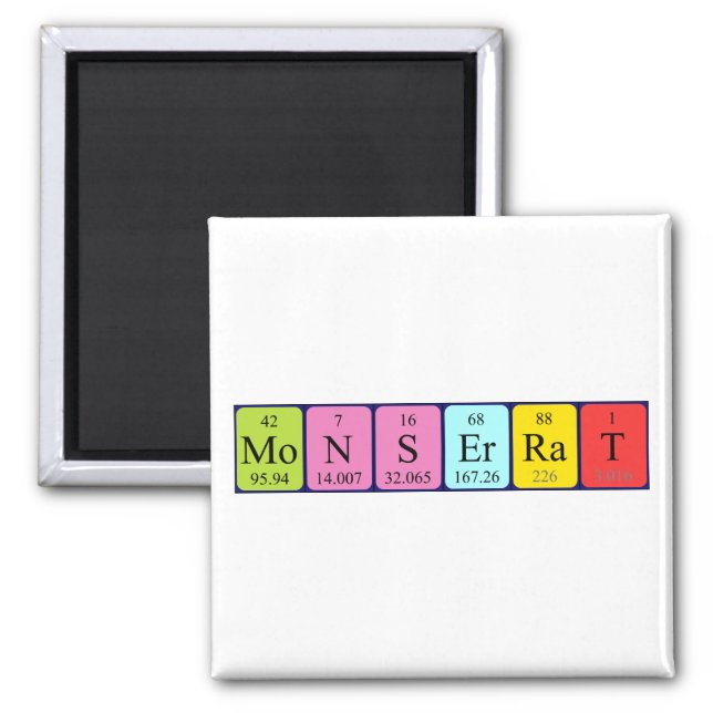 Monserrat periodic table name magnet (Front)