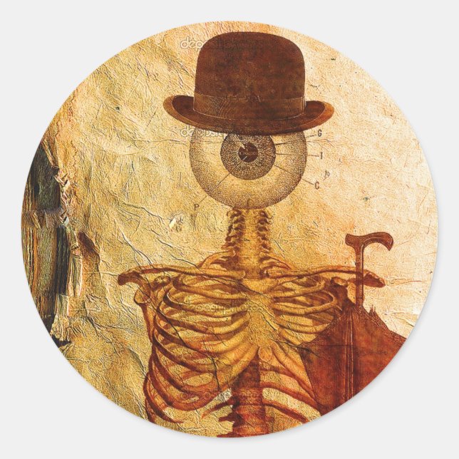 Monsieur Bone Classic Round Sticker (Front)