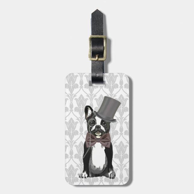 Monsieur Bulldog Luggage Tag (Front Vertical)