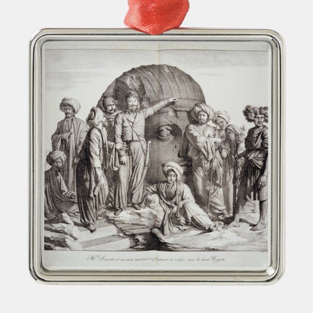 Monsieur Drovetti and his followers using a plumb Metal Tree Decoration (Front)