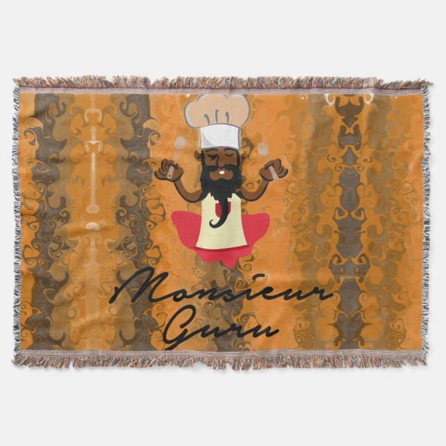 Monsieur Guru Throw Blanket (Front)