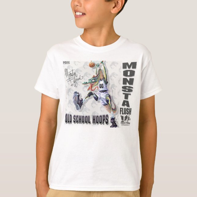 Monsta Flush Dinosaur Hoops T-Shirt (Front)