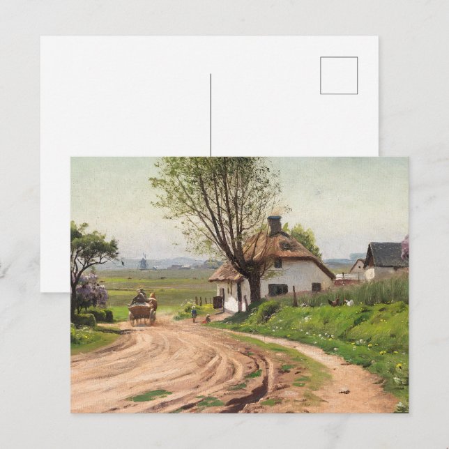 Monsted - A Scene on a Summer Day Fine Art Postcard (Front/Back)