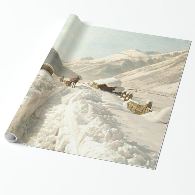 Monsted - Winter in Ponte-Campovasto, Switzerland Wrapping Paper (Unrolled)