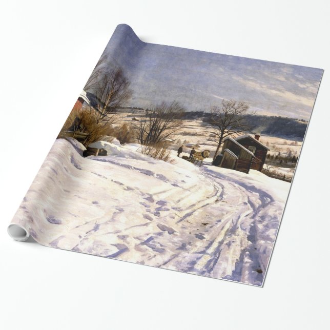 Monsted - Winter Landscape in Lillehammer Wrapping Paper (Unrolled)