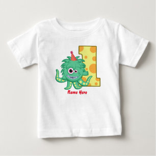 Monster 1st Birthday Custom Baby T-Shirt