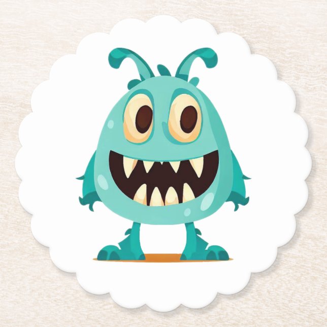 Monster/alien/cartoon Paper Coaster (Front)