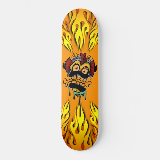 Monster and Flames Skateboard (Front)