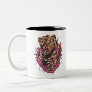 Monster Angry Bear Two-Tone Coffee Mug