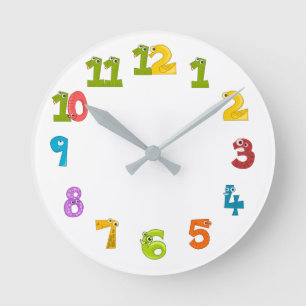 Monster Animal Child's Room Colourful Round Clock