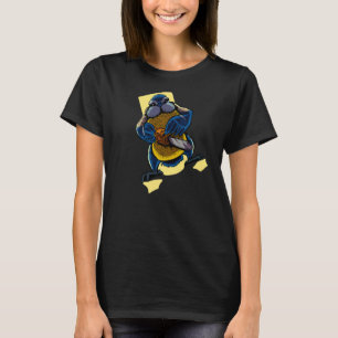 Monster Animals Chainsaw Blue Tit T-Shirt